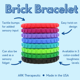 Ark Therapeutic ARK Brick Bracelet™ Textured Bangle Chew Large (Black, XT - Medium)