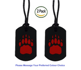 Sensory Chew Necklace Chewelry Autism ADHD ASD Biting Child Baby Teething Chewy Toy Children Red Paw on Black