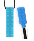 Sensory Chew Necklace and Pencil Topper Set blue